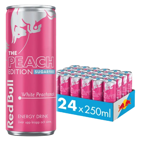 Red Bull White Peach Sockerfri 25cl x 24