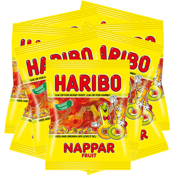 Haribo Fruktnappar 80g x 24st /
