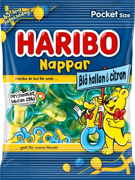 5st Haribo Nappar BlåHallon & Citron 80g