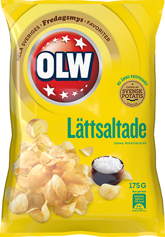 Lättsaltade Chips 175g Hellåda - 18 st /
