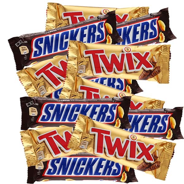 6 st Snickers 50g & 6 st Twix 50g /