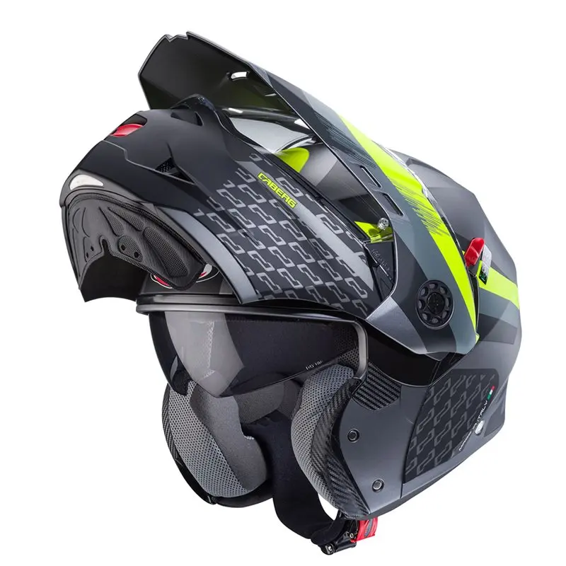 Produkt bilder Hjälm Caberg Tourmax X Sarabe Matt Grå/Svart/Neongul