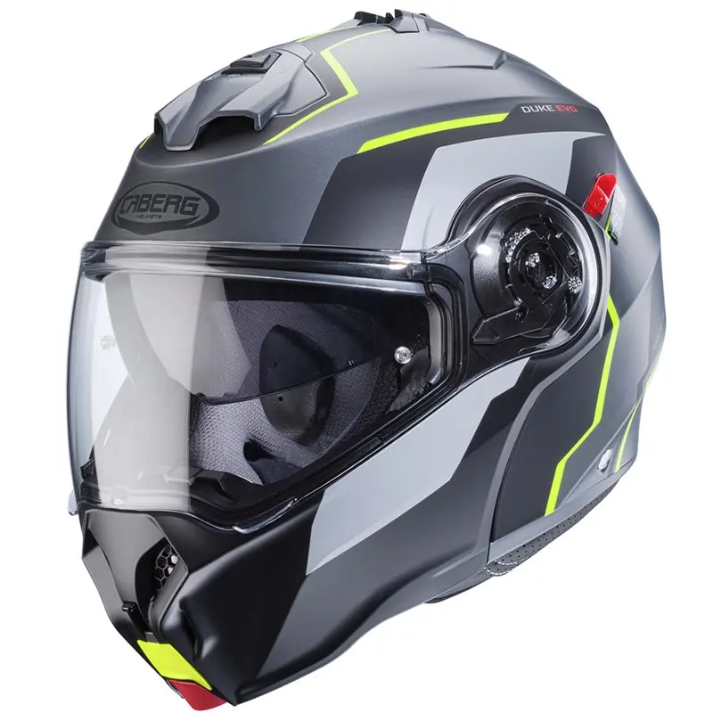 Produkt bilder Hjälm Caberg Duke Evo Move Matt Grå/Svart/Neongul