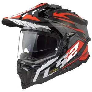 Hjälm Ls2 Mx701 Explorer Spire Svart/Titangrå/Röd