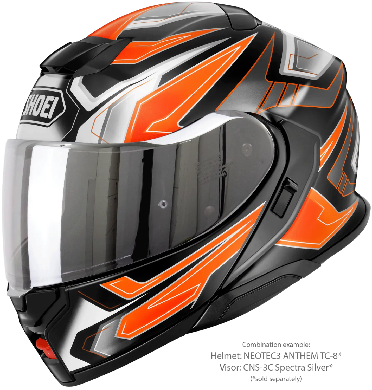 Produkt bilder Shoei Neotec 3 Anthem TC-8 Svart/orange MC-hjälm