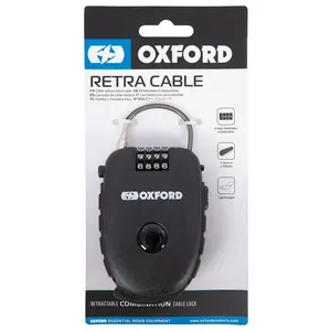 Oxford Infällbart Kabellås 75cm - Hjälmlås/klädlås