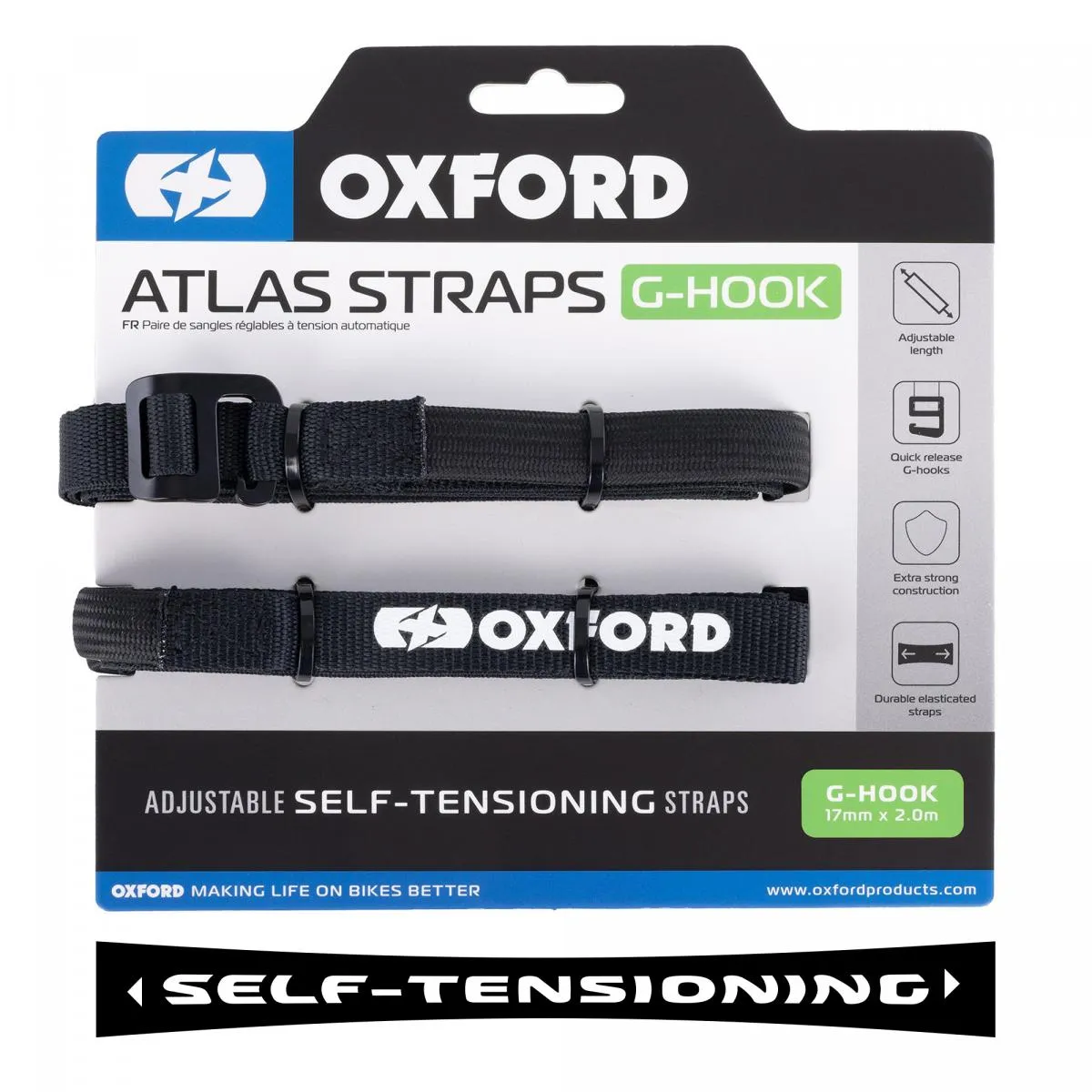 Produkt bilder Oxford Atlas G Hook 17mm X 2.0m Svart Pair