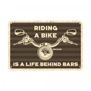 Oxford Garage Metal Sign: Riding A Bike