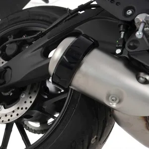 Round Supermoto Style 4.5 To 5 Exhaust Protector Black