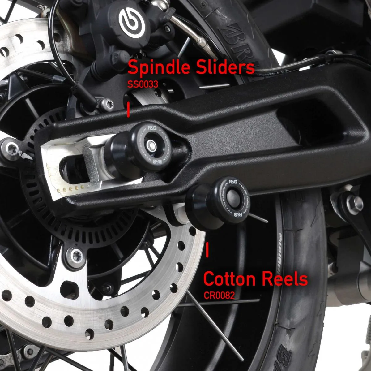 Produkt bilder Rear Spindle Sliders Triumph Tiger 900 Gt/Rally 20  / 850 Sport 21  / 800 / 800 Xrx / 800 Xcx / 800 Xca