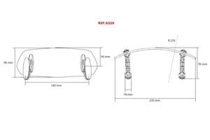Visor Multiadjustable Clip On 263x95mm. C/Clear