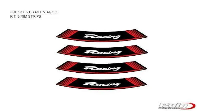 Produkt bilder Kit 8 Rim Strips Racing C/Red