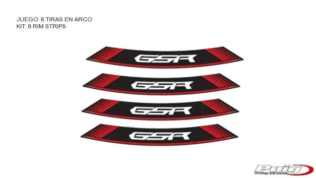 Produkt bilder Kit 8 Rim Strips Gsr C/Red