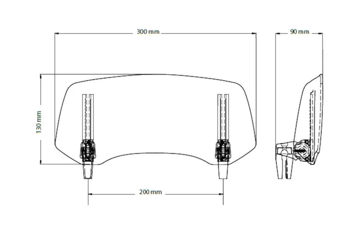 Produkt bilder Multi Adjustable Visor 2.0 Clip On 300x130 C/Clear