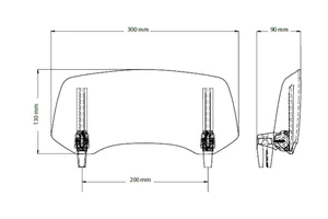 Multi Adjustable Visor 2.0 Clip On 300x130 C/Clear