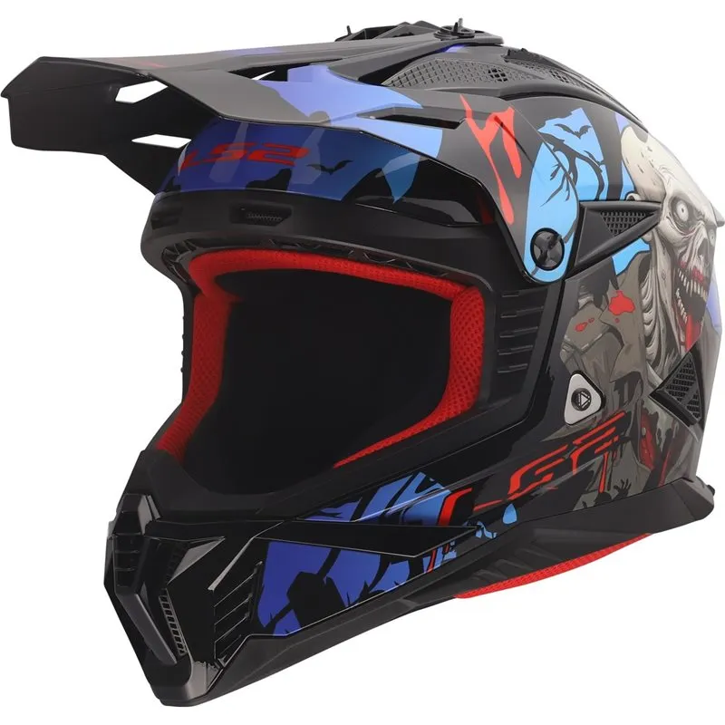 Produkt bilder Hjälm Ls2 Mx708 Fast Ii Zombie Ii Svart/Röd/Blå