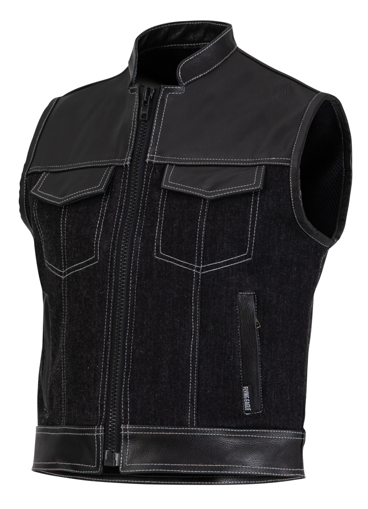 Produkt bilder Club Style MC-väst Dam Skinn och Denim