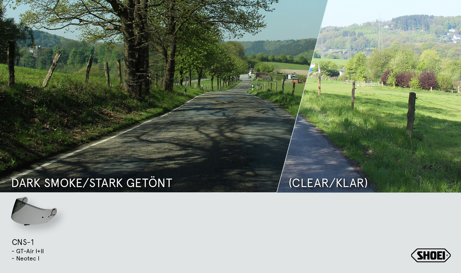 Produkt bilder CNS-1 Mörkt visir till Shoei GT-Air/GT-Air 2/Neotec
